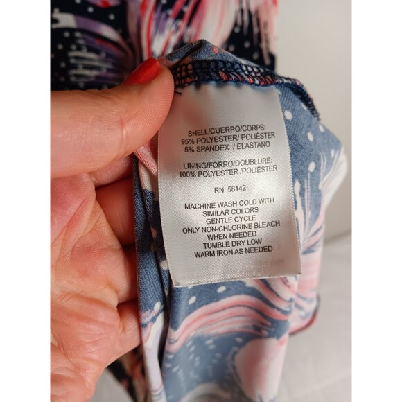 London Times Floral Fit And Flare Dress Sz 14 Blue - Picture 4 of 5